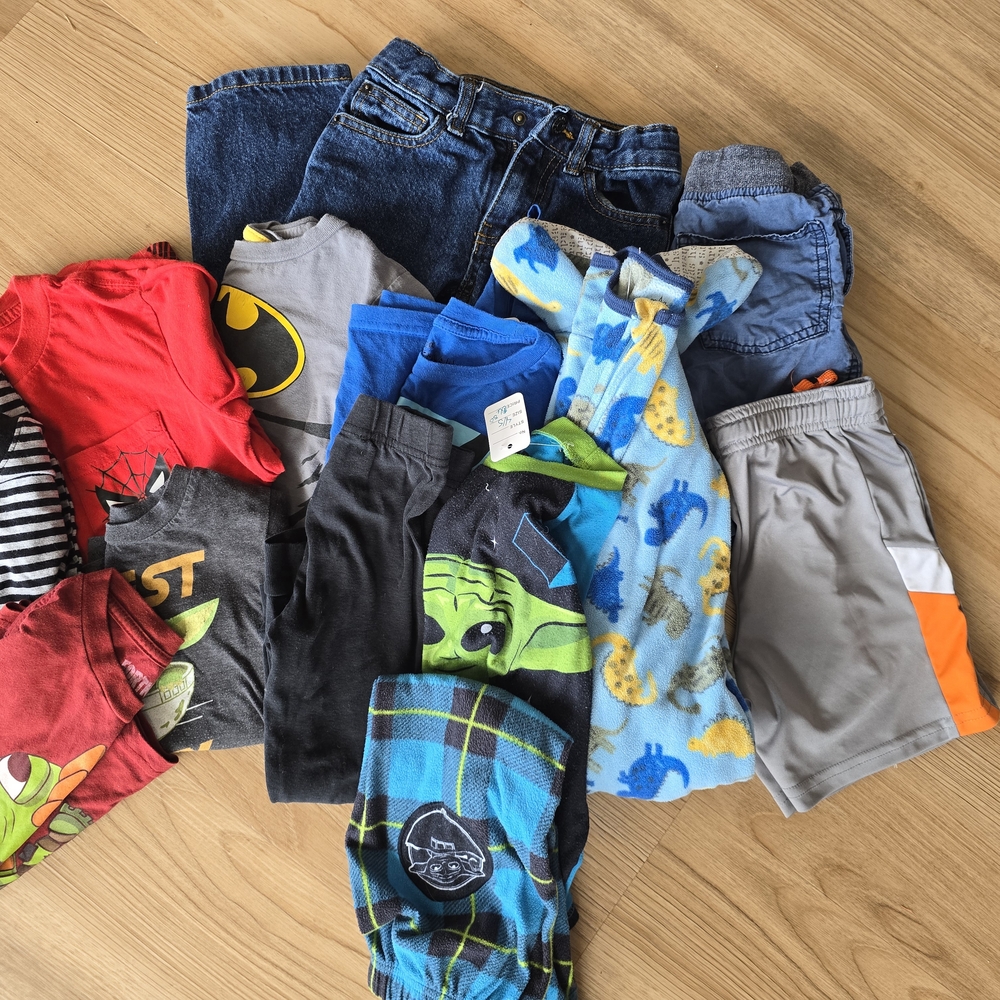 Kids Clothing Bundle with Graphic Tees and Pajamas(13 Pieces)